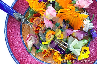 Edible Flowers Stock Photo