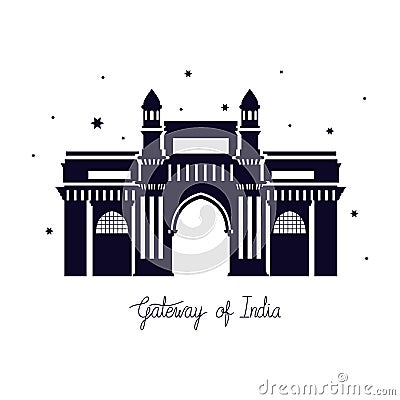 Edification of gateway of india isolated icon vector illustrator Vector Illustration