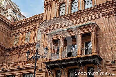 Edificio Coliseo Building (former Teatro Coliseo) at Avenida de la Constitucion Street - Seville, Spain Stock Photo