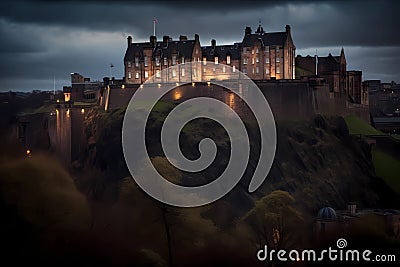 The Edinburgh Castle - Edinburgh, Scotland (Generative AI) Stock Photo