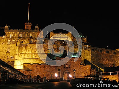 Edinburgh Castle at night Stock Photo