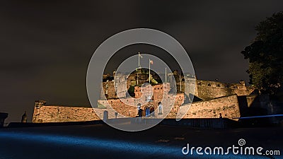 Edinburgh castle at night Stock Photo