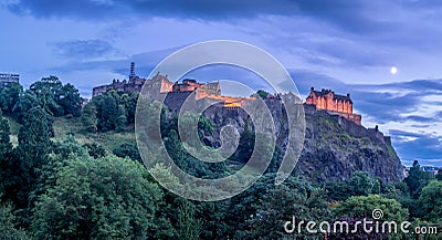 Edinburgh Castle at night Stock Photo