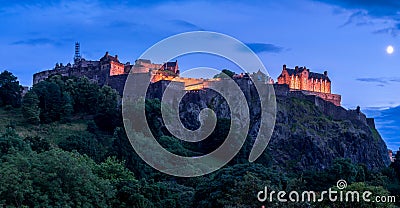 Edinburgh Castle at night Stock Photo