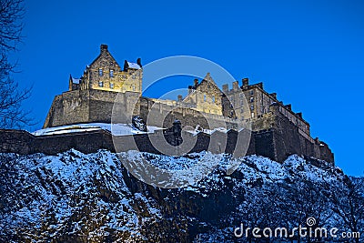 Edinburgh Castle, Scotland, UK, at dusk Stock Photo
