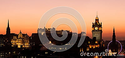Edinburgh Castle Sunset Stock Photo