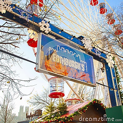 Edinburgh Christmas market Stock Photo