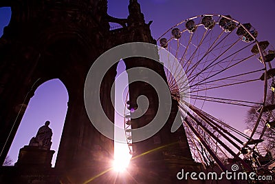 Edinburgh Christmas Skyline Stock Photo