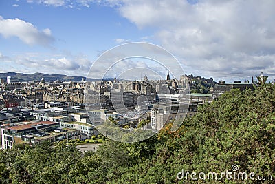 Edinburgh city view from a Calton Hill observation desc, Scotland Stock Photo