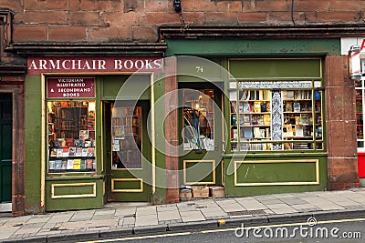 Edinburgh Old Town EDINBURGH - AUGUST 29: Victoria Street, Edinburgh (Scotland): The famous street is located in the Grassmarket Editorial Stock Photo