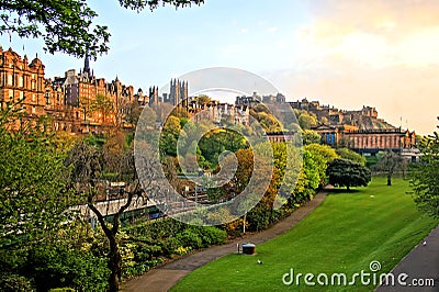 Edinburgh scene at sunset Stock Photo