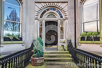 residential building on Castle Terrace street in Edinburgh Editorial Stock Photo