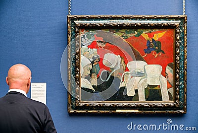 Painting of Paul Gauguin in Scottish national gallery in Edinburgh Editorial Stock Photo