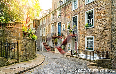 Scenic sight in Edinburgh old town, Scotland. Stock Photo