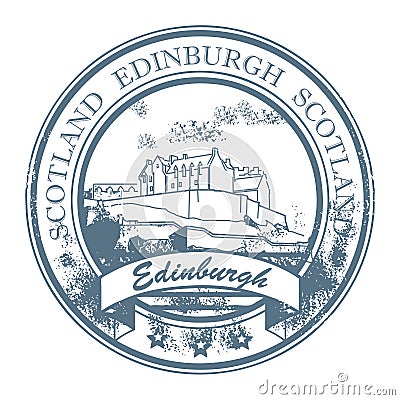Edinburgh, Scotland stamp Vector Illustration
