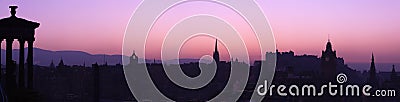 Edinburgh Sunset Panorama Stock Photo