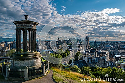 Edinburgh view from Dugald Stewart Monument hill Stock Photo