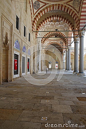 A view from the inner courtyard of the historical Selimiye Mosque. Editorial Stock Photo