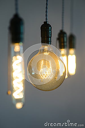 Edison lightbulbs details Stock Photo