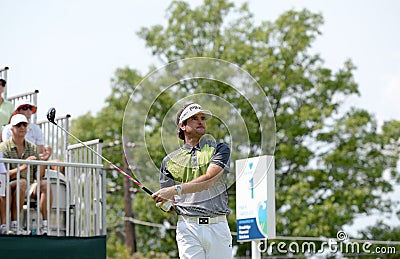 Bubba Watson at the 2015 Barclays Tournament held at the Plainfield Country Club in Edison,NJ. Editorial Stock Photo