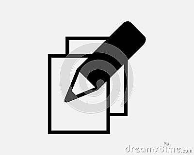 Edit Document Icon Pen Pencil Editing Contract Copy Duplicate Note Notepad Business Page Paper Shape Sign Symbol EPS Vector Vector Illustration