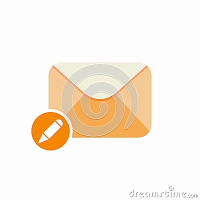 Edit email envelope letter pen text write icon Vector Illustration