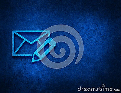 Edit email icon artistic abstract blue grunge texture background Cartoon Illustration