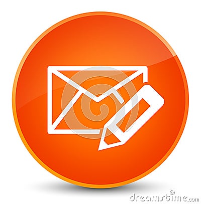 Edit email icon elegant orange round button Cartoon Illustration