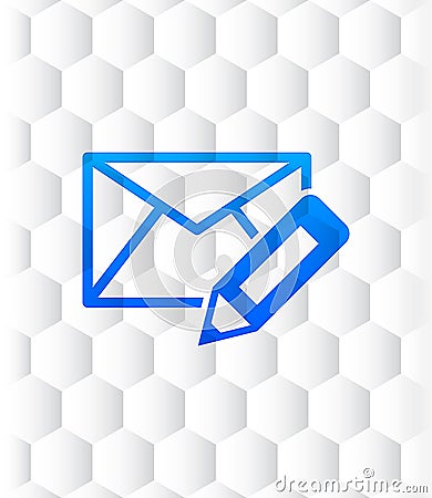 Edit email icon hexagon seamless pattern abstract white background Cartoon Illustration