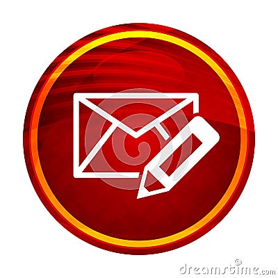 Edit email icon creative red round button illustration design Vector Illustration