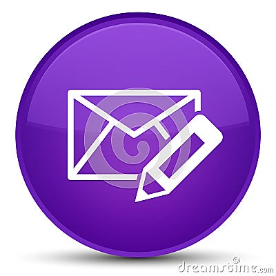 Edit email icon special purple round button Cartoon Illustration