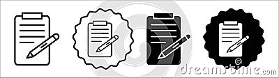 Edit file icon symbol set collection. Edit file simple vector sign bundle Vector Illustration