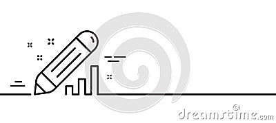 Edit statistics line icon. Pencil chart sign. Seo management. Minimal line pattern banner. Vector Vector Illustration