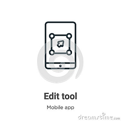 Edit tool outline vector icon. Thin line black edit tool icon, flat vector simple element illustration from editable mobile app Vector Illustration