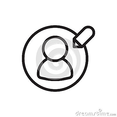 Edit user icon Outline vector for web ui Vector Illustration