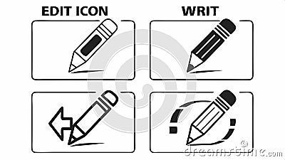 Edit and write icons, text editing and writing tools, Vector Design, Generative AI Vector Illustration