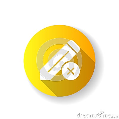 Edit yellow flat design long shadow glyph icon Vector Illustration