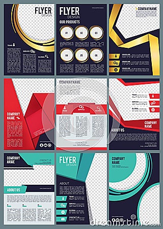 Editable brochure. Business flyers ads in magazine covers commercial reports vector design template with modern colored Vector Illustration