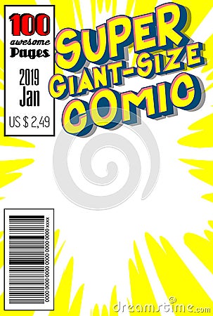 Editable comic book cover with abstract background Vector Illustration
