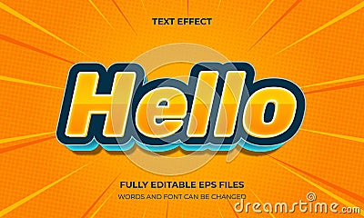 Editable comic style 3D text effect vector Vector Illustration