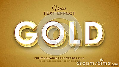 Editable 3d text effect - Gold word style concept Vector Illustration