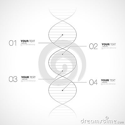 Editable dna infographic design isolated on white background Vector Illustration