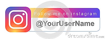 Follow me on Instagram Button Vector Illustration