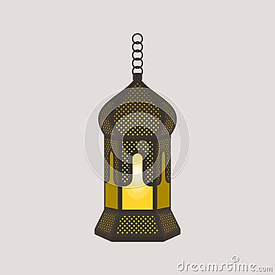 Editable Hanging Arabian Ramadan Lamp Isolated Vector Illustration Vector Illustration