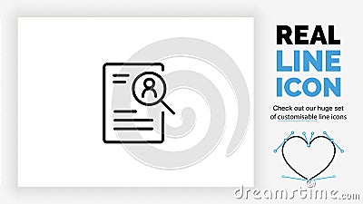 Editable lien icon of searching an applicant Vector Illustration