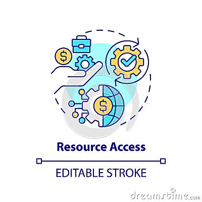 Customizable resource access icon FDI concept Vector Illustration