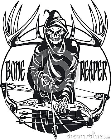 Grim reaper bow hunting Vector Illustration