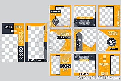 Editable social media post template for business Vector Illustration