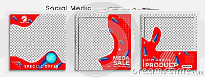 Editable social media post templates, Facebook, Instagram story collections and post frame, layout designs, Mockup for marketing Vector Illustration