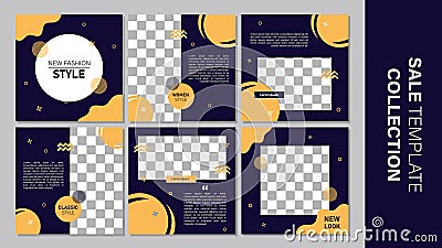 Sale template collection for promotion sale. Editable banner for social media post, web and internet. Black friday event sale Vector Illustration